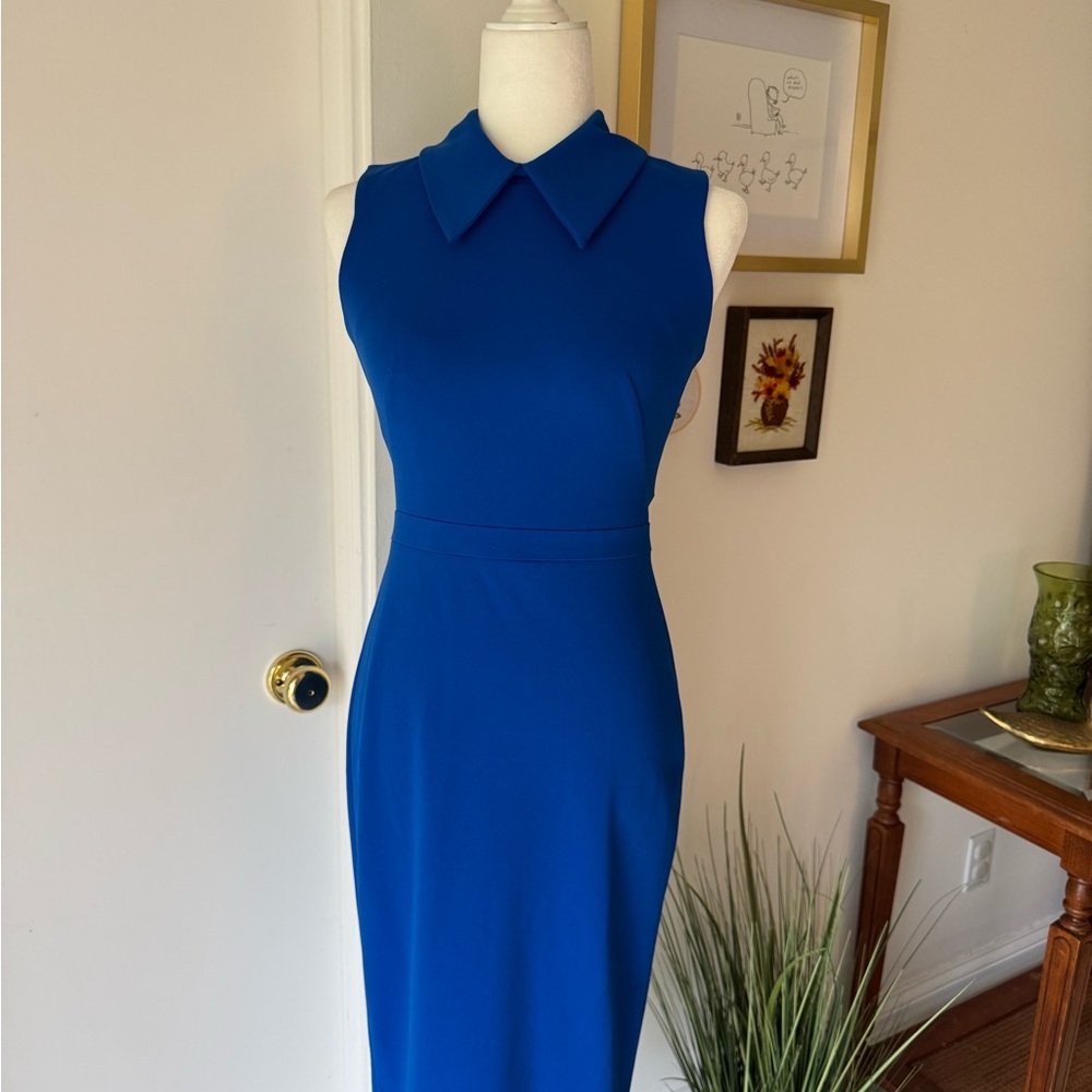 NWT Calvin Klein Blue Sleeveless Pencil Dress